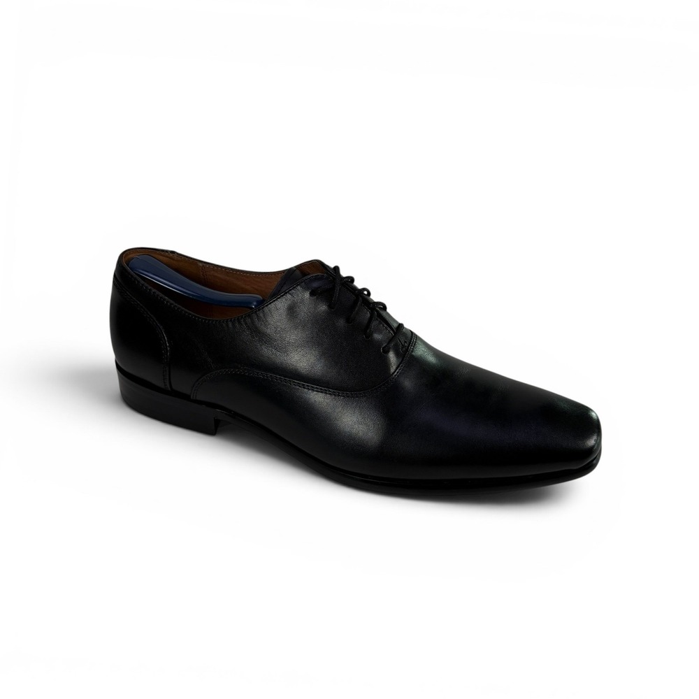 Florsheim Postino Oxford Plain Toe Bal Mens 10 D Black Leather Dress Shoes 15195